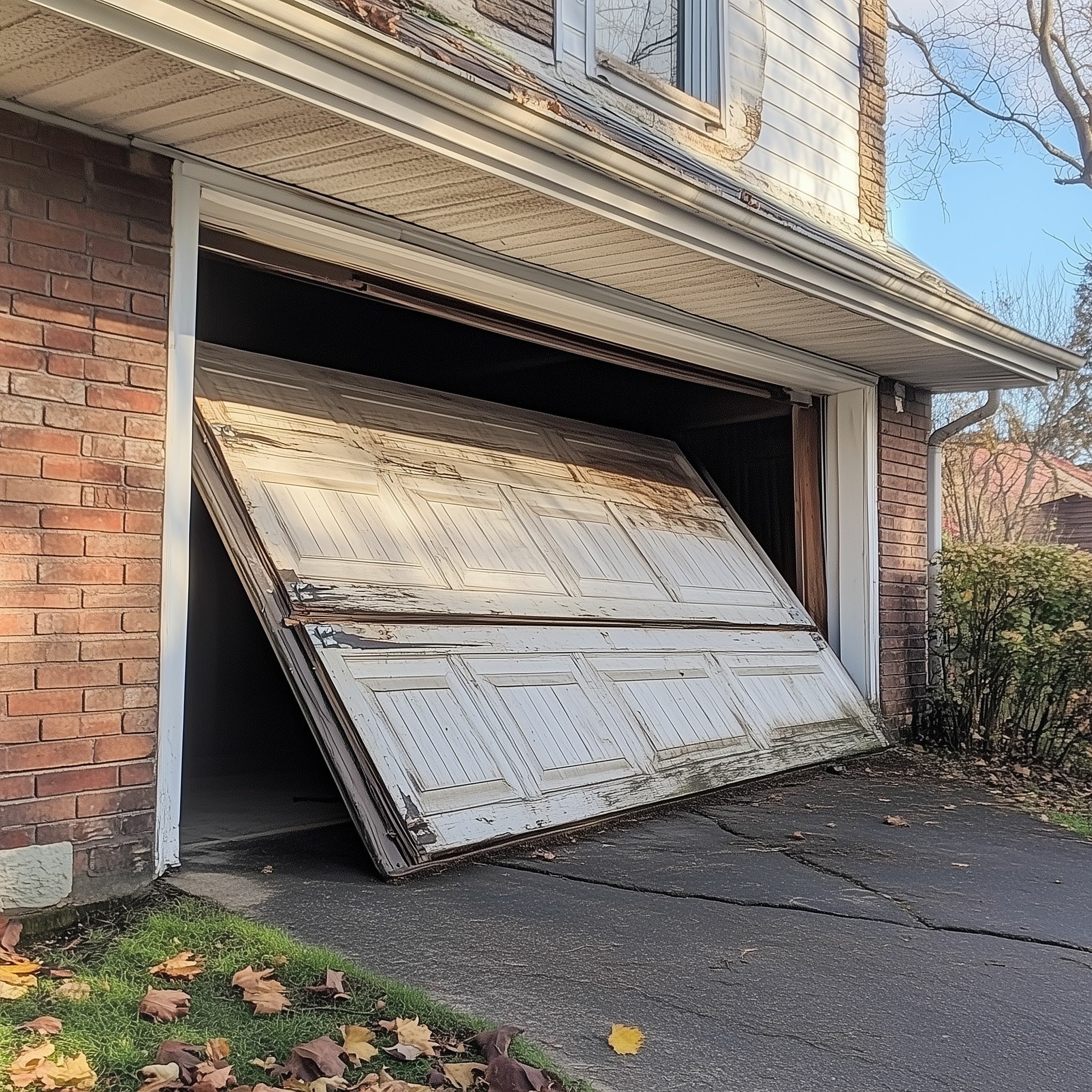Insulated garage door with modern home