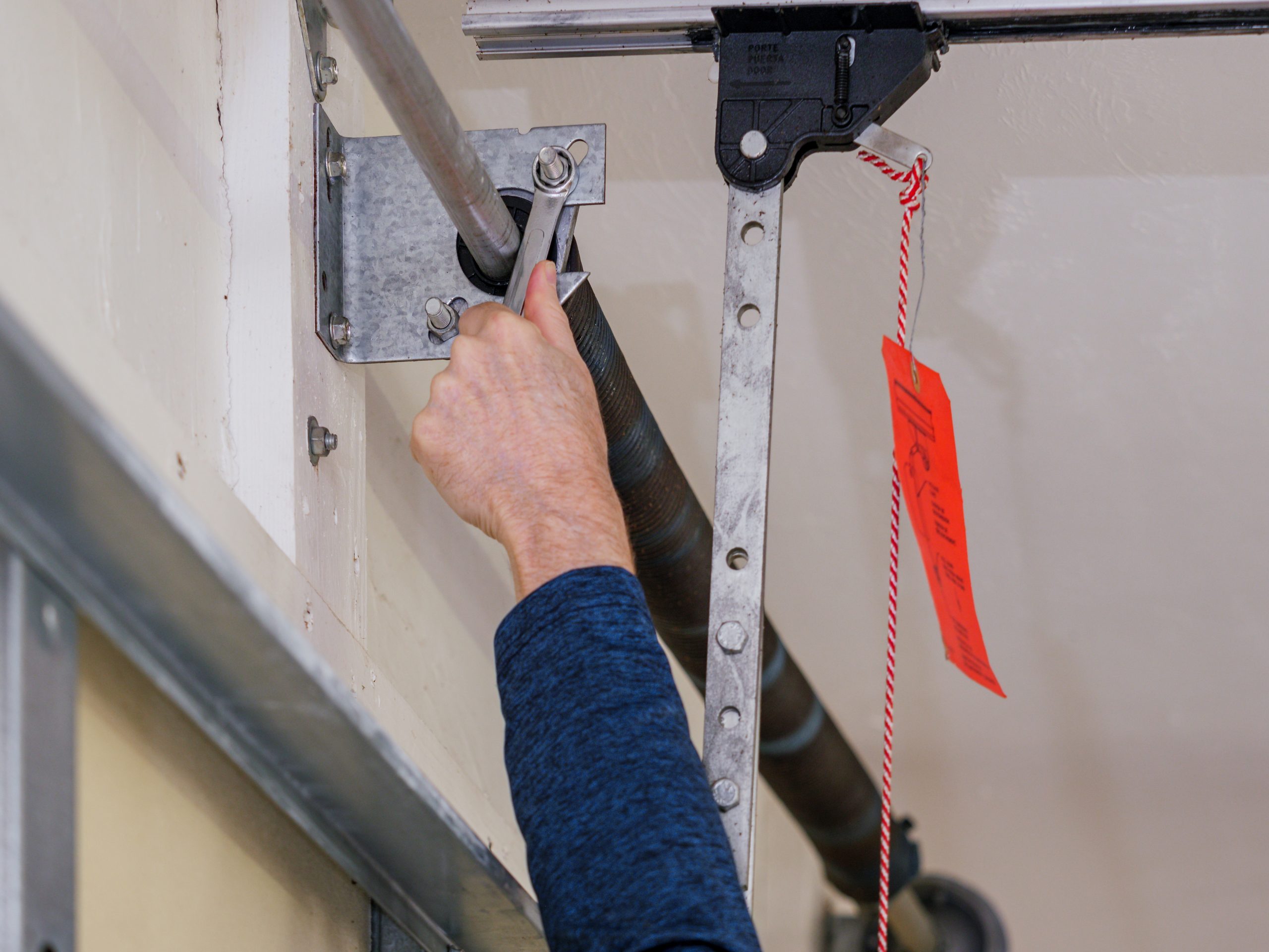 Soundproofed garage door with insulation
